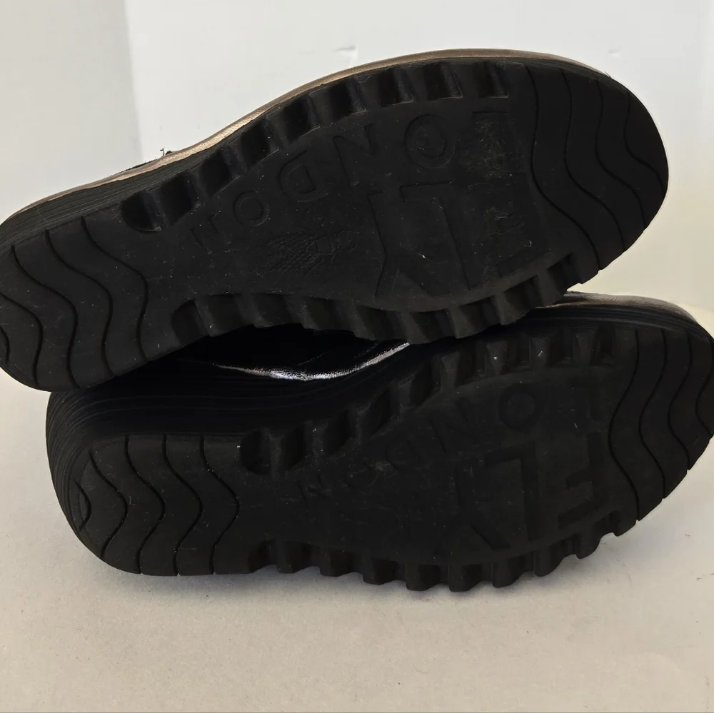 Fly London Yave Black Suede Leather Wedge Chelsea Ankle Boots